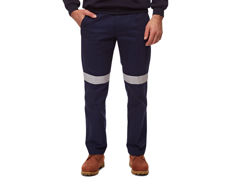 KingGee Men's Reflective Tape Drill Pant - Navy