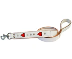 Bad Love White Leather & Red Dog Leash