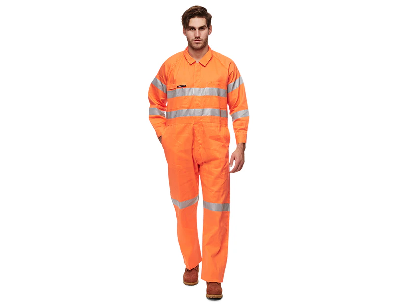 KingGee Men's Size 102S Reflective Summerweight Drill Overall - Orange
