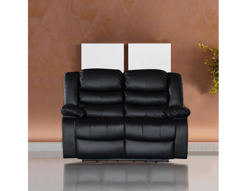 Dream Recliner Sofa 2 Seater Couch in Bonded Leather BLACK Colour