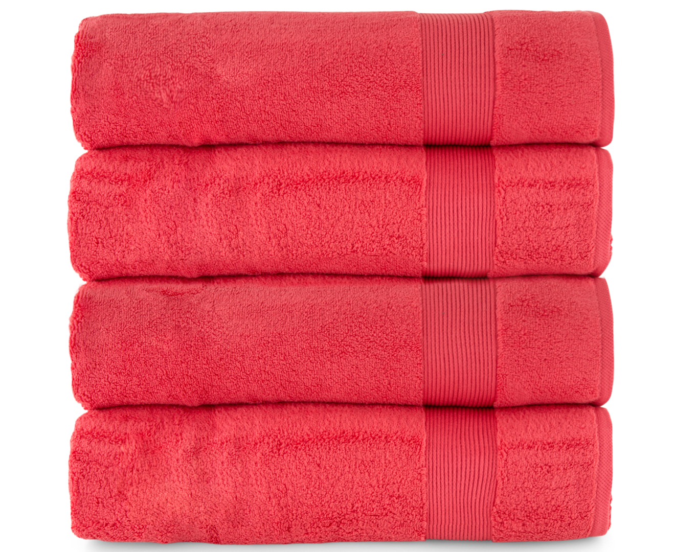 Luxury Living 620GSM Spencer Zero Twist Bath Towel 4-Pack - Ruby | Www ...