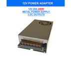 240V AC to DC 12V 20A 240W Switch Power Supply Driver,Power Transformer for CCTV camera/ Security System/ LED Strip Light/Radio/Computer Project