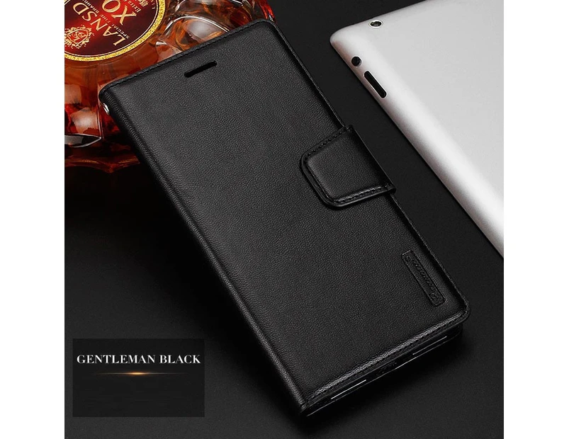 Black For NOKIA 6 / 6.1 2018 -- New Luxury Hanman Leather Wallet Flip Case Cover