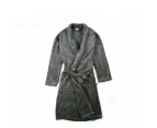 Bathrobe Dressing Gown Men's Women's Supersoft Luxurious Coral  Fleece  Dark Grey L/XL