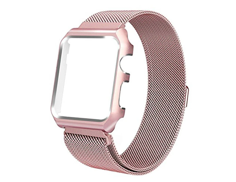 Select Mall  Watch Band Replacement Wrist Band with Metal Protective Case for Apple Watch Series 3 Series 2 Series 1 Sport&Edition