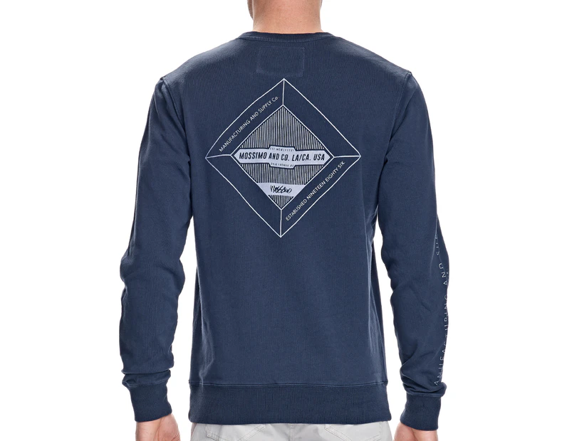 Mossimo Men's Raceview Crew Neck Fleece - Deep Navy