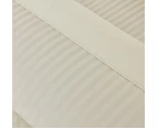 1200TC 4 Pieces Luxury 100% Cotton Stripe Sheet Set Queen Bed Ivory