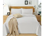 1200TC 4 Pieces Luxury 100% Cotton Stripe Sheet Set Mega Queen Bed White