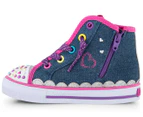 Skechers Girls' Sparkle Skies Twinkle Toes Shuffles Shoe - Denim/Multi