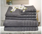 Egyptian Cotton Bath Towel 6 Pieces Combo Set Charcoal