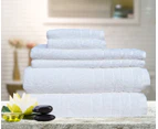 Egyptian Cotton Bath Towel 6 Pieces Combo Set White