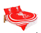 Liverpool FC Official Reversible Double Duvet And Pillowcase Set Pulse Design (Red) - SG14153