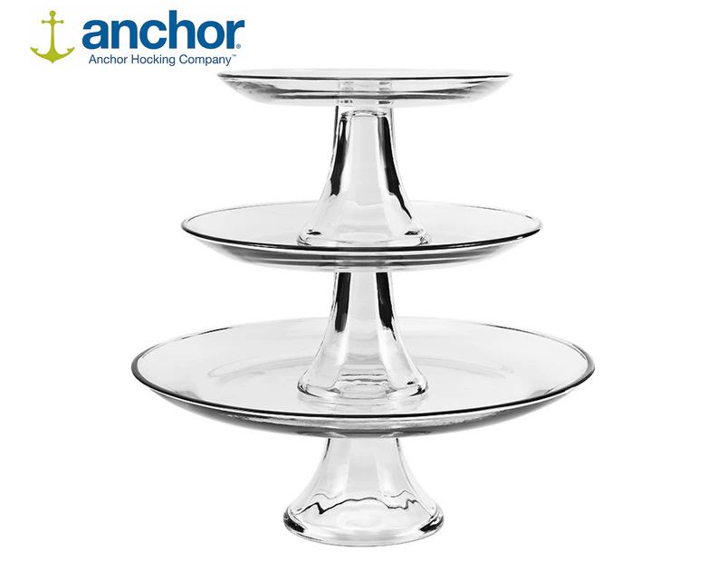 CAKE STAND GLASS ANCHOR 2PC 4-IN-1 CI96841L16 - A. Ally & Sons