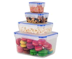 8-Piece Airtight Food Storage Container Set - Blue/Clear
