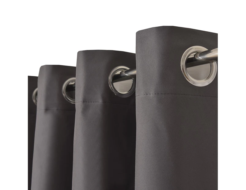 Microfiber 100% Blackout Eyelet Curtain 2Panels/Bag Dark Grey