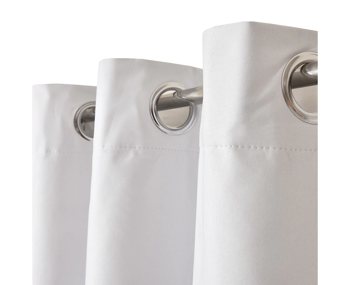 Microfiber 100% Blackout Eyelet Curtain 2Panels/Bag White