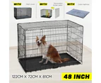 48" Large Dog Crate Kennel Collapsible Metal Pet Cat dog Cage