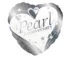 Creative Party 18 Inch Pearl Anniversary Foil Balloon (Silver/White) - SG4759