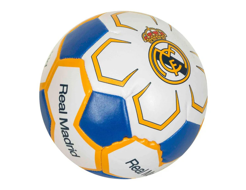 Real Madrid CF Official 4 Inch Mini Soft Football (White/Blue/Gold) - BS734