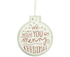 Christmas Shop Bauble Sign Decoration (White Wish) - RW5077
