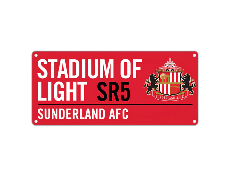 Sunderland Afc Official Stadium Of Light Colour Street Sign (Red/White/Black) - SG11016