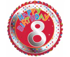 Creative Party Happy 8Th Birthday Milestone Balloon (Multicoloured) - SG10545