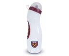 West Ham United FC Official Plastic Water Bottle (White/Claret) - SG13409
