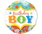 Qualatex 18 Inch Round Birthday Boy/Girl Circus Stars Foil Balloon (Birthday Boy) - SG8748