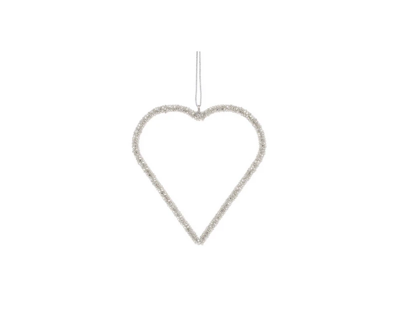 Cgb Giftware Christmas Crystal Heart Hanging Decoration (Silver) - CB225