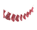 Cgb Giftware Christmas Knitted Stocking Bunting (Red) - CB307