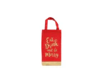 Cgb Giftware Christmas Eat Drink And Be Merry Glitter Bottle Bag (Red) - CB240