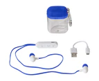 Bullet Budget Bluetooth Earbuds In Carabiner Case (Royal Blue) - PF1694