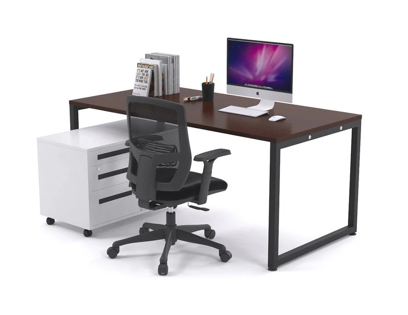 Litewall Evolve - Modern Office Desk Office Furniture [1200L x 800W] - wenge, none