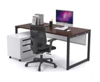 Litewall Evolve - Modern Office Desk Office Furniture [1200L x 800W] - wenge, white modesty