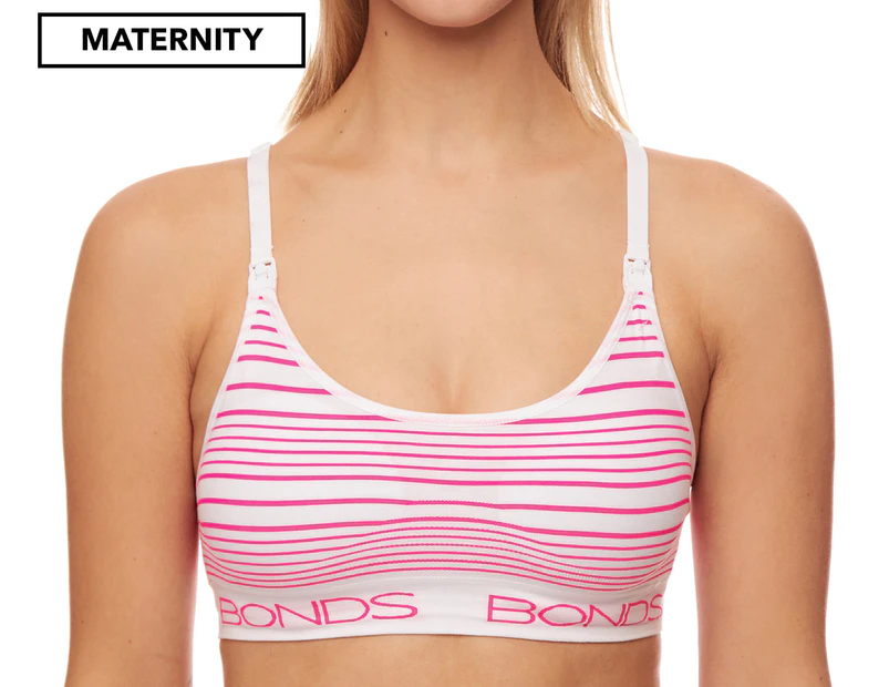 Bonds Maternity Easyfit Bumps Crop - Pink/White Stripe