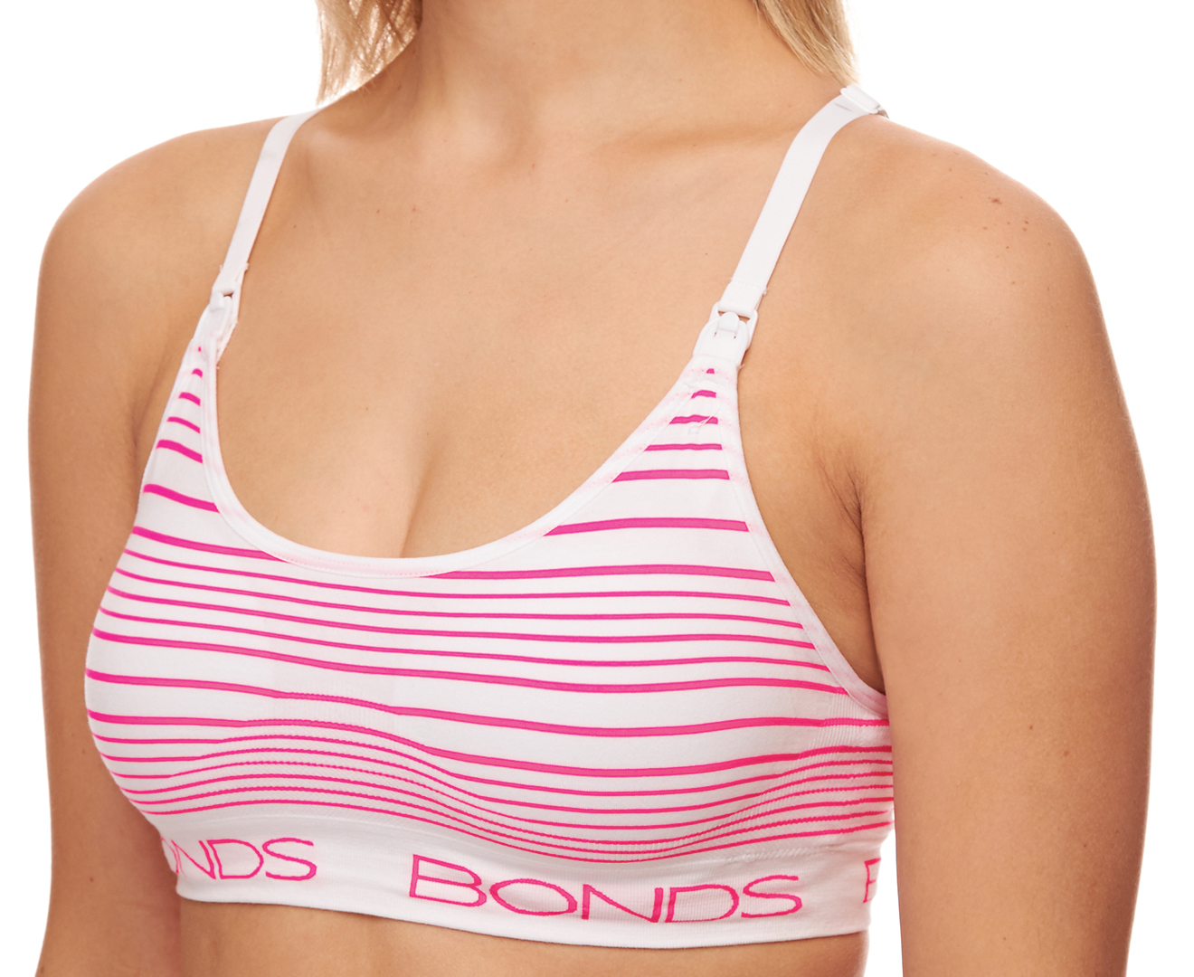Bonds Women's Bumps Easyfit Crop / Maternity Bra - Orange Stripe<!-- -->