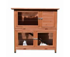 Tinnapets Large Classic Double Story Rabbit Hutch with Double Trays