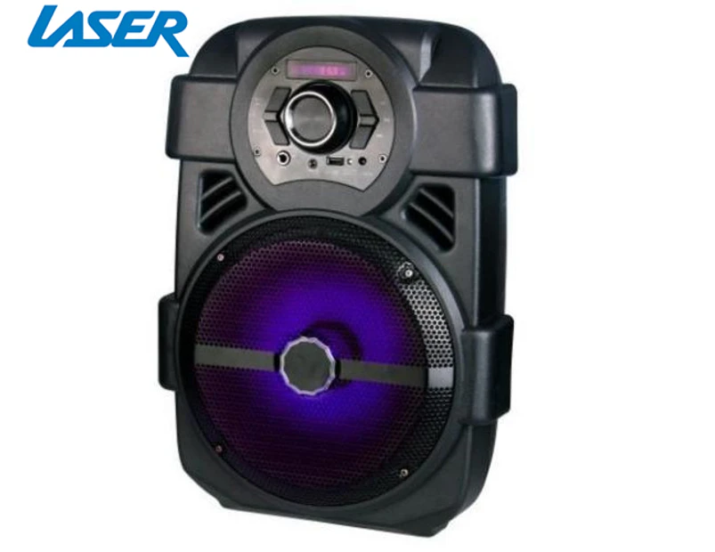 Laser Portable Bluetooth Party LED Speaker Karaoke USB SD Card Input FM Radio- SPK-F218