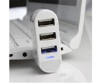 USB 2.0 HUB 3 Ports Power Splitter Adapter Cable For PC Desktop Laptop Notebook