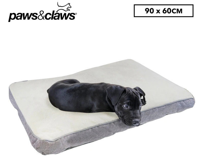 Paws & Claws 90x60cm Linen Pet Bed - Grey