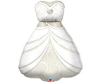 Qualatex Wedding Dress Supershape Foil Balloon 3Ft (White) - SG14254