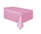 Unique Party Polka Dot Plastic Tablecover (Hot Pink/White) - SG5868