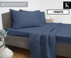 Apartmento 1900TC King Bed Sheet Set - Blue