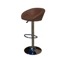 2 x New PU PVC Leather Bar Stool Kitchen Chairs Gas Lift Black White Red Brown [Model: Eli-brown]