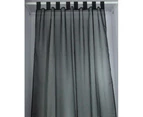 Sheer Tab Top Curtain 2pcs/Bag  Black