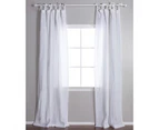 Poly-line Tie Top Curtain  1iece White