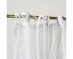 Normal Sheer Tie Top Curtain Voile Drapes White