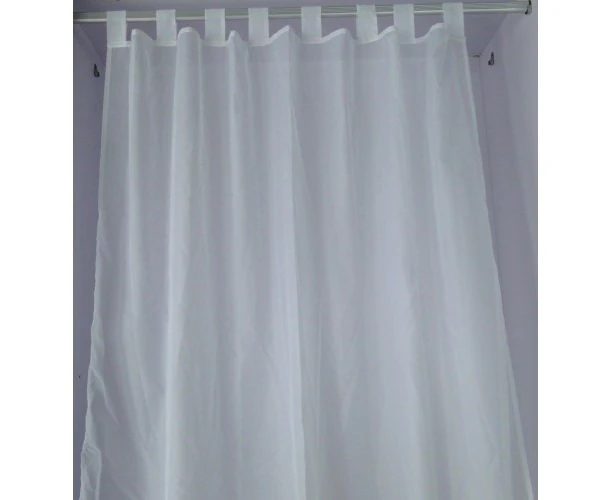 Sheer Tab Top Curtain 2pcs/Bag White