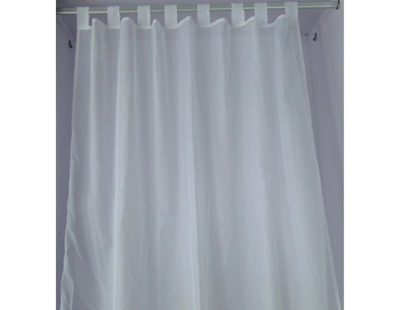 Sheer Tab Top Curtain 2pcs/Bag White