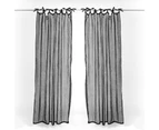Normal Sheer Tie Top Curtain Voile Drapes Black
